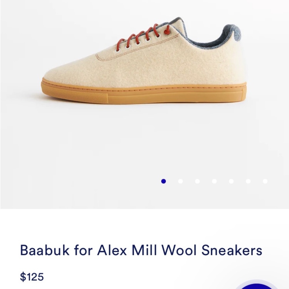 Alex Mill Baabuk wool sneaker. Ivory size 37